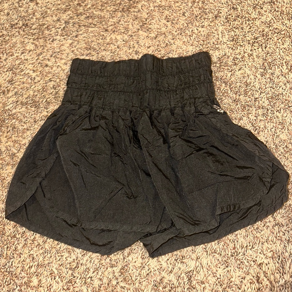 FP Movement Black Athletic Shorts with Ruched Waist